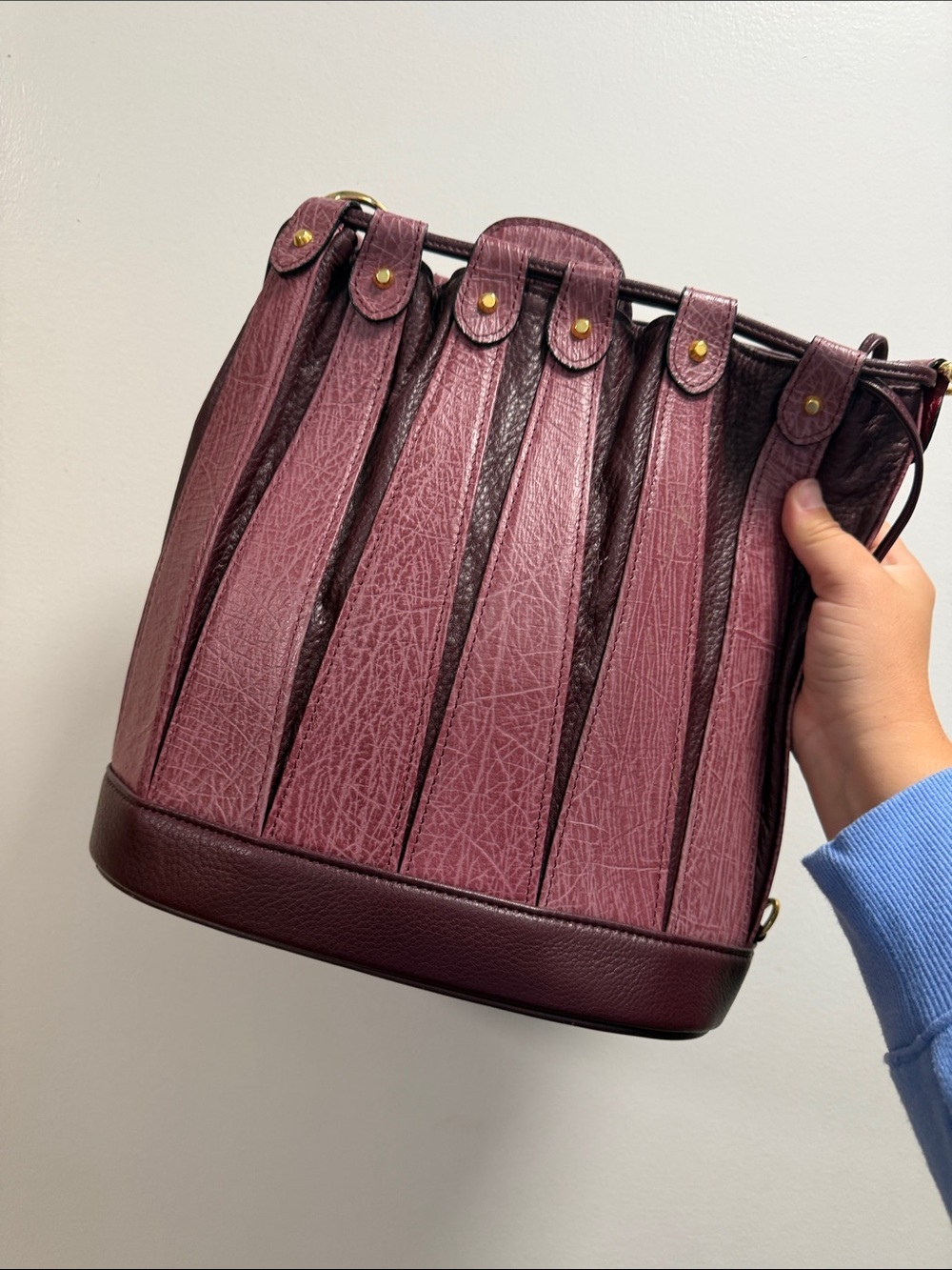Women’s Fashion Bucket Bag in Plum - Unbranded